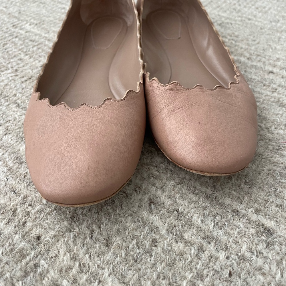 Chloé Scalloped Ballet Flats in Nude - Picture 4 of 6